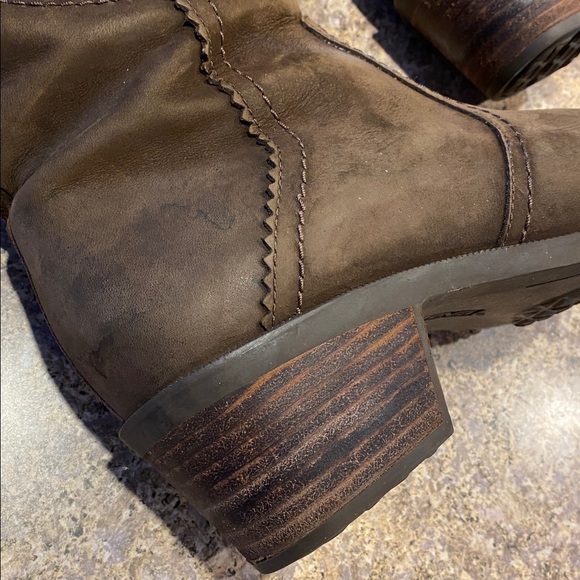 Teva Tall Leather Brown Boots Waterproof Casual 7 1103232 Anaya Heeled Heel - Picture 8 of 17